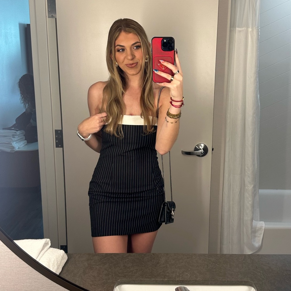 superdown strapless mini dress